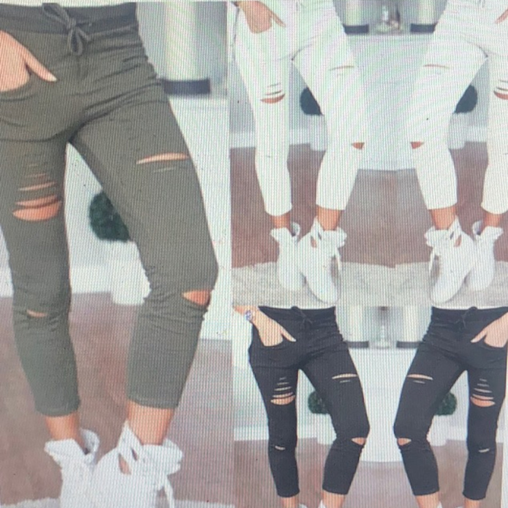 Skinny Jeans Women Denim Pants Holes Destroyed